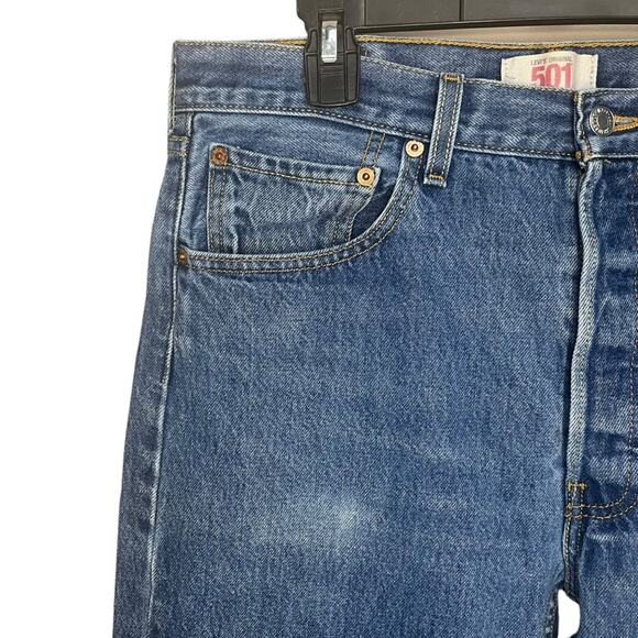 Levi's Original Straight Leg Button Fly 501 Jeans Size 34X36‎ - Picture 3 of 12